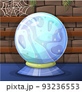 Vector magic fortune sphere glass ball. Witchy Magic Crystal Ball, Fortune Teller, magic crystal balls. Predictions and positive affirmations,healing hands, Sacred Witch and Mystical Symbols. Cartoon 93236553
