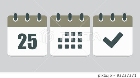 Vector icon page calendar number 25, agenda, done 93237371