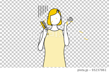 女性のAGA・薄毛、抜け毛にショックを受ける女性 女性のAGA・薄毛、抜け毛にショックを受ける女性 93237861