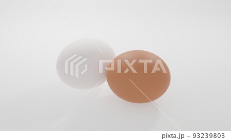 白と赤の卵、3DCG 93239803