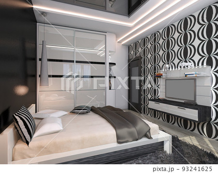3d render of the master bedroom interior concept with built-in wardrobe 93241625