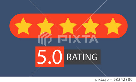Rating stars badges. 5 stars rating. User reviews and feedback concept. Vector illustration. 93242386