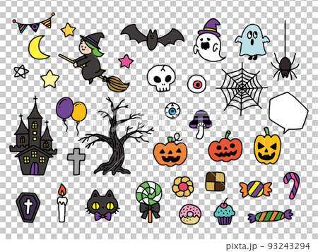 Halloween various illustration set 93243294