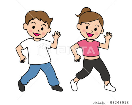 ダンスをする男の子女の子 ダンスをする男の子女の子 93243918