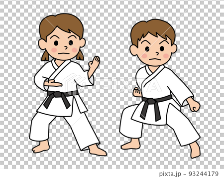 男孩女孩做空手道 93244179