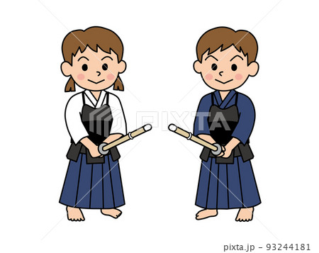 剣道着の男の子女の子 93244181