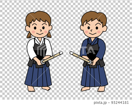 剣道着の男の子女の子 93244181