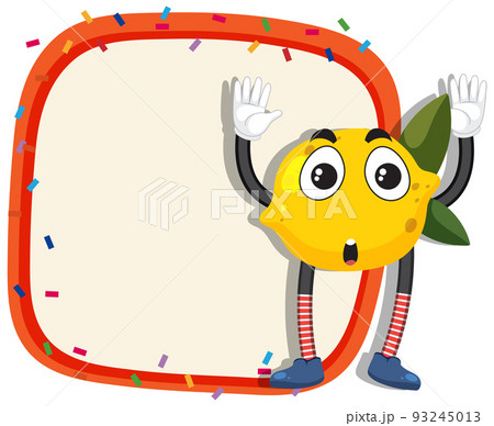 Lemon cartoon frame for text template 93245013