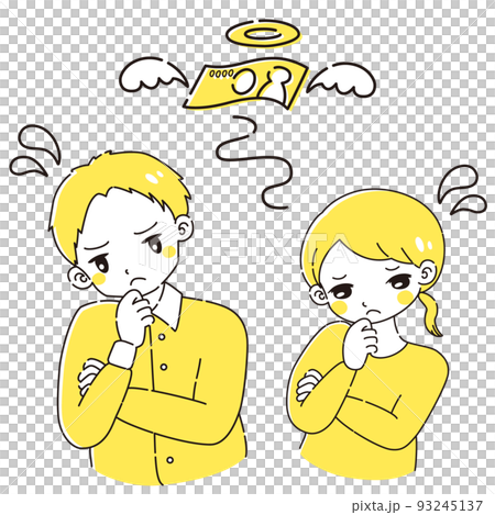 Men and women worried about money Men and women worried about money 93245137