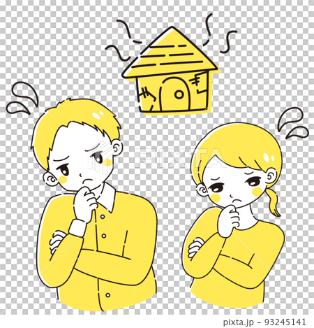 老朽化した家について悩む男性と女性 93245141