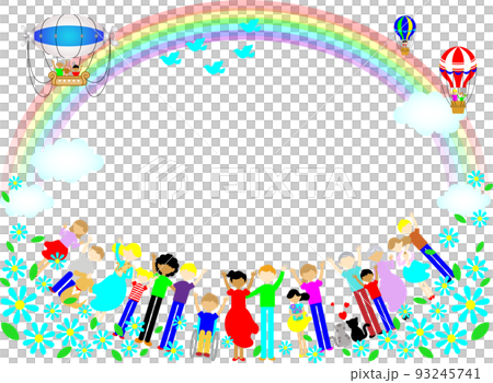 グローバル社会　世界平和　多様性　多文化共生社会　認め合う世界　ラブアンドピース　背景　フレーム 93245741