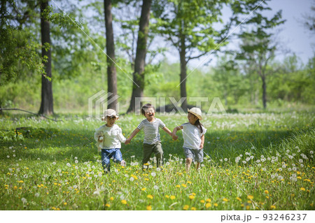 自然の中で遊ぶ子どもたち 93246237