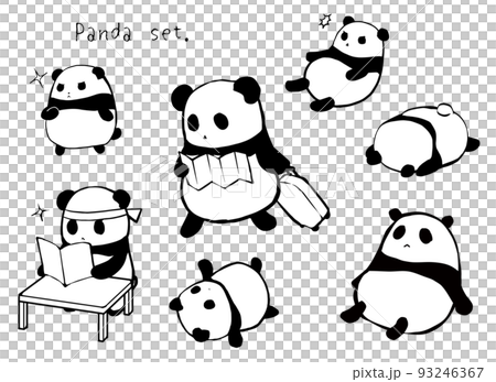 Flappy panda illustration 93246367