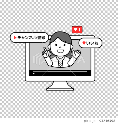 動画配信者　シンプルイラスト 93246398