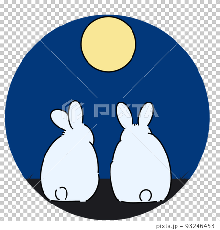 A rabbit looking at the clear moon No shadow A rabbit looking at the clear moon No shadow 93246453
