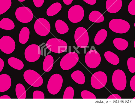 Dalmatian pink seamless pattern. Pink uneven spots animal print. Abstract background with circles. Vector background. Vector illustration 93246927