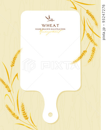 麦の水彩カラーイラスト（ボード風） 93247276