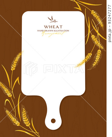 麦の水彩カラーイラスト（ボード風） 93247277