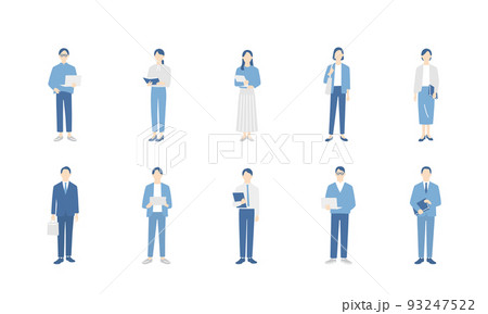 ビジネスパーソンの全身イメージセット ビジネスパーソンの全身イメージセット 93247522