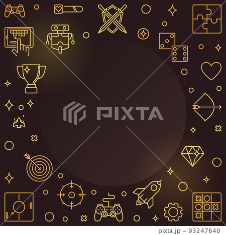 Gamer vector concept golden outline frame or illustration Gamer vector concept golden outline frame or illustration 93247640
