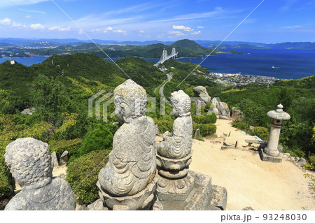 【広島県】白滝山から見た因島大橋（尾道　因島　五百羅漢） 93248030