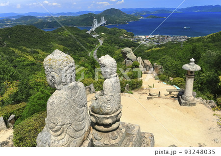 【広島県】白滝山から見た因島大橋（尾道　因島　五百羅漢） 93248035