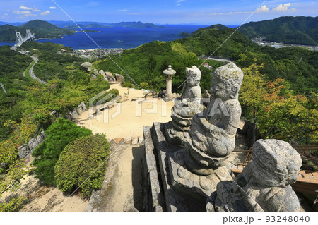 【広島県】白滝山から見た因島大橋（尾道　因島　五百羅漢） 93248040