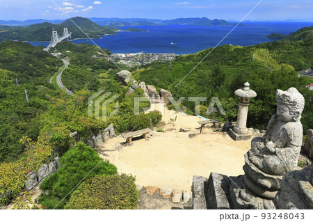 【広島県】白滝山から見た因島大橋（尾道　因島　五百羅漢） 93248043