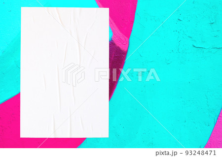 colorful urban wall with wrinkled glued poster template colorful urban wall with wrinkled glued poster template 93248471
