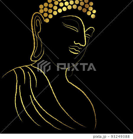 Premium Vector  Buddhas head vector line art on white background