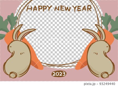 年賀状2023年うさぎ年フォトフレーム 93249440