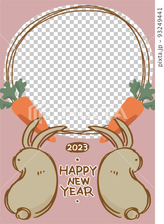年賀状2023年うさぎ年フォトフレーム 93249441