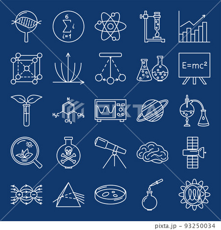 Science icon set in thin line style Science icon set in thin line style 93250034