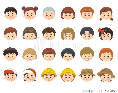 子供たちの笑顔　顔アイコン 93250305