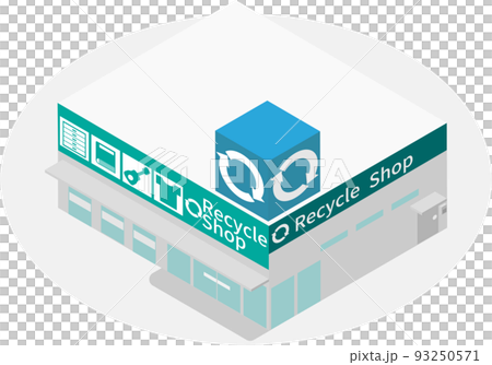 Isometric thrift shop building 93250571