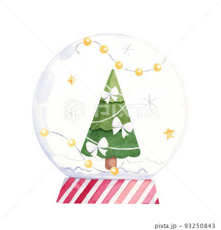 Christmas tree decorated with bows in a glass bowl 93250843
