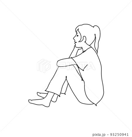 Woman,girl student reading a book sitting on the floor with an open laptop  continuous line drawing,vector illustration.Education concept.Distance  learning. 10475016 Vector Art at Vecteezy