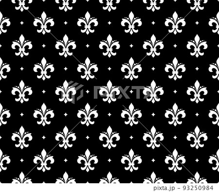 Flower geometric pattern. Seamless vector background. White and black ornament Flower geometric pattern. Seamless vector background. White and black ornament 93250984