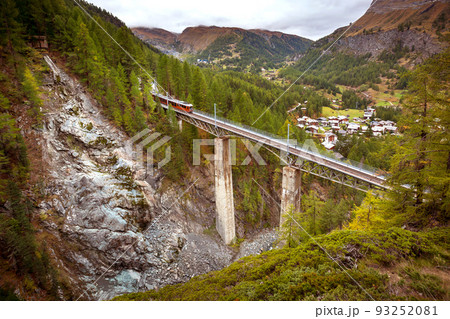 Zermatt, Switzerland. Gornergrat train banner Zermatt, Switzerland. Gornergrat train banner 93252081