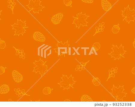 Golden mockup contoured autumn fall seamless background vector illustration 93252338