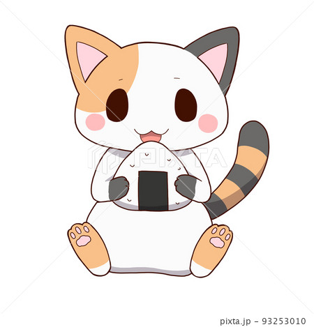 三毛猫ごはんのイラスト素材 [93253010] - PIXTA
