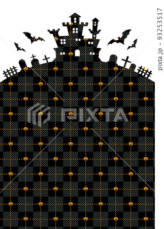 ハロウィン風チェック柄イラスト 93253517