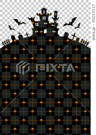 ハロウィン風チェック柄イラスト 93253517