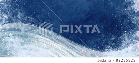 和風の背景 水彩風 日本画 荒波 ネイビー 和風の背景 水彩風 日本画 荒波 ネイビー 93255525