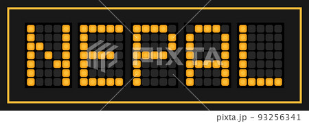 Orange color led banner in word nepal on black background 93256341