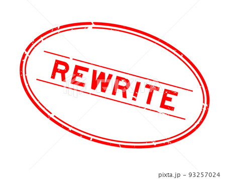 Grunge red rewrite word oval rubber seal stamp on white background 93257024