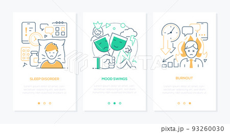 Emotions and mood - line design style banners set 93260030