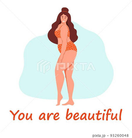 Curvy woman. Plus size girl. The concept of...のイラスト素材 [93260048] - PIXTA