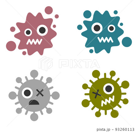 食中毒や病気を発病させるバイキンのイラスト 食中毒や病気を発病させるバイキンのイラスト 93260113