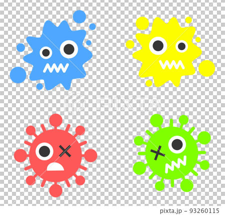 食中毒や病気を発病させるバイキンのイラスト 食中毒や病気を発病させるバイキンのイラスト 93260115